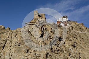 Fort and Namgyal or red gompa is main Buddhist centre in Leh. Ladakh. India