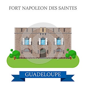 Fort Napoleon des Saintes in Guadeloupe flat vecto