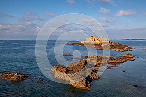 The Fort national,symbol of the Corsair City, Saint Malo, Brittany,France