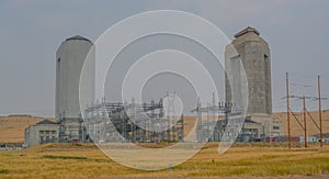 The Fort Peck Hydroelectric Power Plant on the Missouri River in Fort Peck, McCone County, Montana