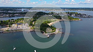 Fort Pickering Lighthouse aerial view, Salem, MA, USA