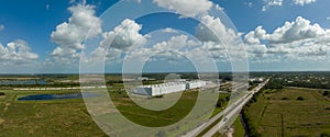 Aerial panoramic photo of the Tropicana Factory in Fort Pierce Florida USA