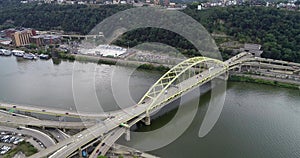 Fort Pitt Bridge in Pittsburgh, Pennsylvania. Traffic in Background 2