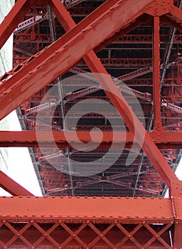 Fort Point, San Francisco: Metal Structure Golden Gate Bridge befogged