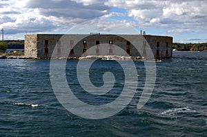 Fort Popham, Phippsburg ME, taken from the water. photo