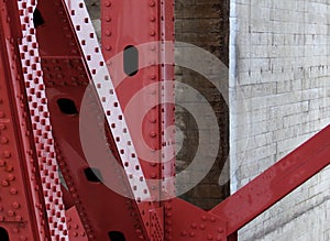 Fort Ross, San Francisco: Metal Structure Golden Gate Bridge befogged