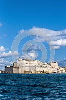 Fort Saint Angelo in Vittoriosa (Birgu), Malta, as seen from the