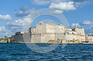 Fort Saint Angelo in Vittoriosa (Birgu), Malta, as seen from the