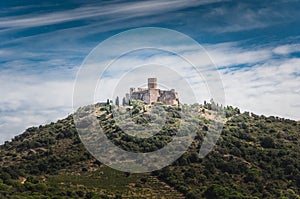 Fort Saint-Elme at the top of a hill in Collioure, France