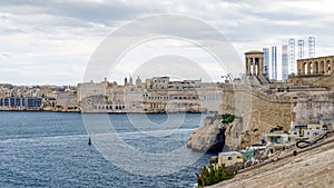 Fort Saint Elmo, star fort in Valletta, Malta stands on the seaward shore of the Sciberras Peninsula