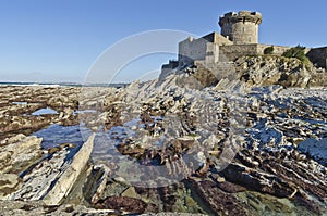 Fort of Socoa and low tide Atlantic cost