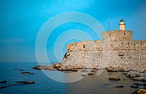 Fort of St. Nicholas in the city of Rhodes