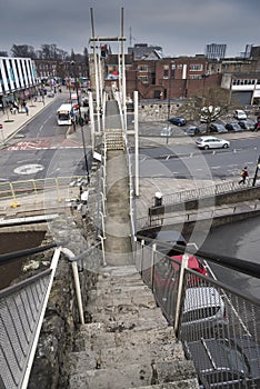 Fort Steps Tower and Bridge over the road on Southampton Old City Walls