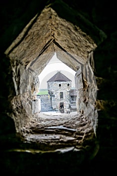 Fort tower. View from loophole