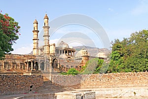 Fort and towers and water tank at Pavagadh; Archaeological Park