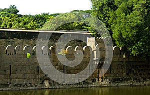 Fort wall arches with trees