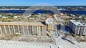 FORT WALTON, FL - FEBRUARY 2016: Aerial view of city and coat. F