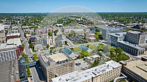 Fort Wayne City of Churches cathedral Botanical Gardens Conservatory downtown aerial steeples