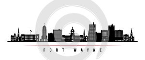 Fort Wayne skyline horizontal banner. photo