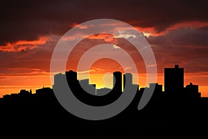 Fort Worth skyline at sunset