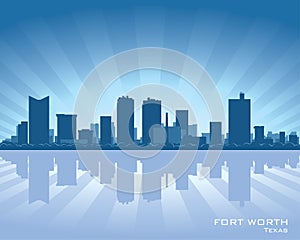 Fort Worth Texas city skyline silhouette