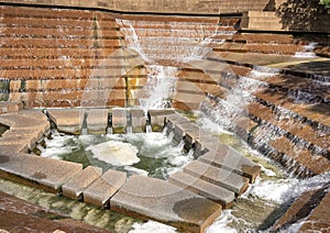 Fort Worth Water Gardens Active Pool designed by architects Philip Johnson and John Burgee in 1974.