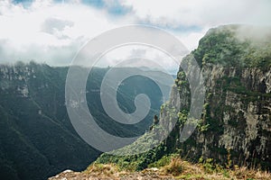 Fortaleza Canyon with rocky cliffs and forest