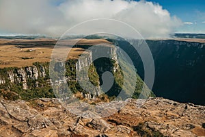 Fortaleza Canyon with steep cliffs and plateau