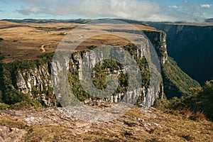 Fortaleza Canyon with steep cliffs and plateau