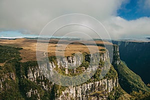 Fortaleza Canyon with steep cliffs and plateau