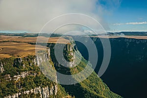 Fortaleza Canyon with steep cliffs and plateau