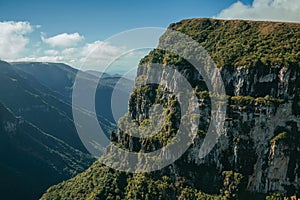 Fortaleza Canyon with steep rocky cliffs