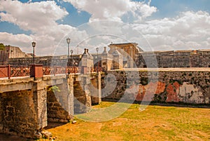 Fortaleza de San Carlos de La Cabana, Fort of Saint Charles entrance. Havana. Old fortress in Cuba