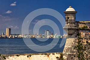 Havana City across the harbour entrance from Fortaleza photo