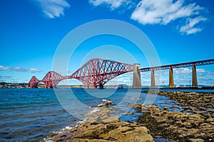 Forth Bridge across Firth of Forth in edinburgh