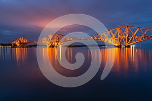 Forth Bridge over Firth of Forth near Queensferry in Scotland