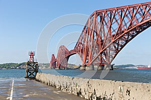 Forth Bridge over Firth of Forth near Queensferry in Scotland