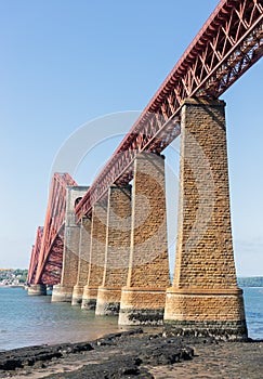 Forth Bridge over Firth of Forth near Queensferry in Scotland