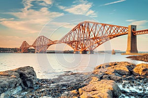 Forth Rail Bridge at Sunset