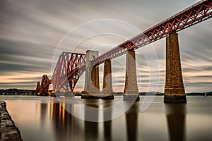 Forth Railway Bridge in Edinburgh, United Kingdom photo