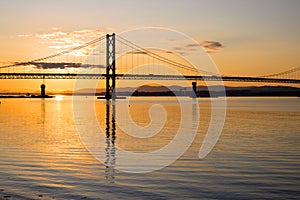 The Forth road bridge at dawn