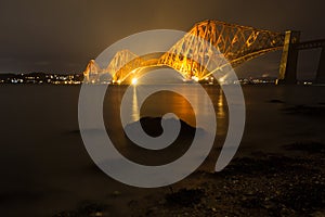 Forth road bridge at night