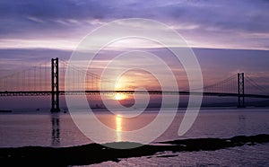 Forth Road Bridge at sunset