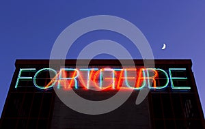 Forthude neon light, night sky , Bruce Nauman, Vices and Virtues photo