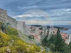 Fortica fortress and the view toward town of Hvar