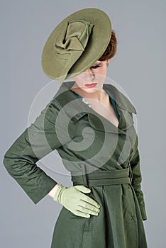 Forties vintage vogue style high fashion woman