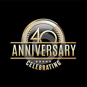 40th Anniversary emblem. Anniversary badge