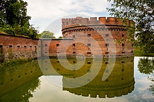 Fortification bastion tower Der Dohna turm. Now it`s amber museum. Kaliningrad