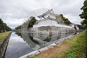 Fortification of Nijojo castle in Kyoto Japan during autumn season