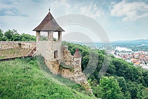 Fortification wall in castle Trenchin, Slovak Republic